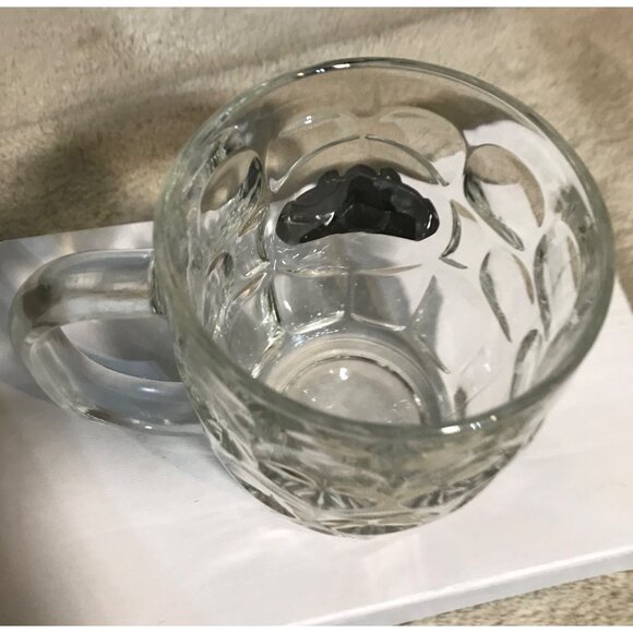 King Of Cash Glass Beer Mug With Handle - 5" Tall 3.75" Diameter - Picture 7 of 10